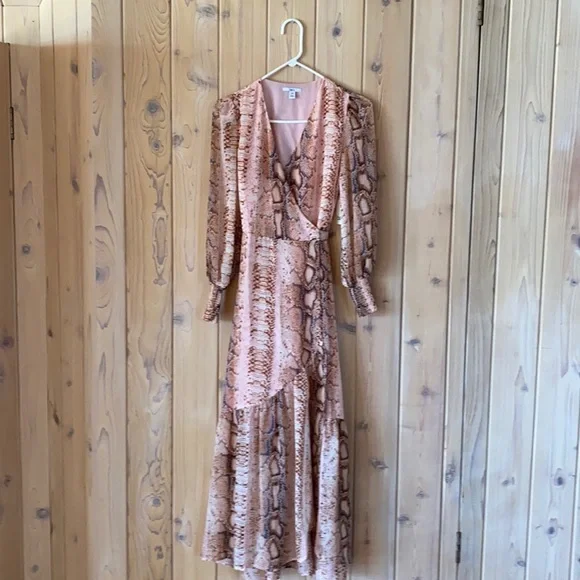 Bar III Dresses Stunning Wrap Snakeskin Maxi Dress Xxs New